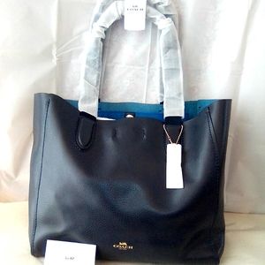 Coach Derby Tote Midnight Lapis Blue